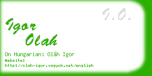 igor olah business card